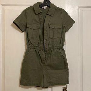 Short olive romper